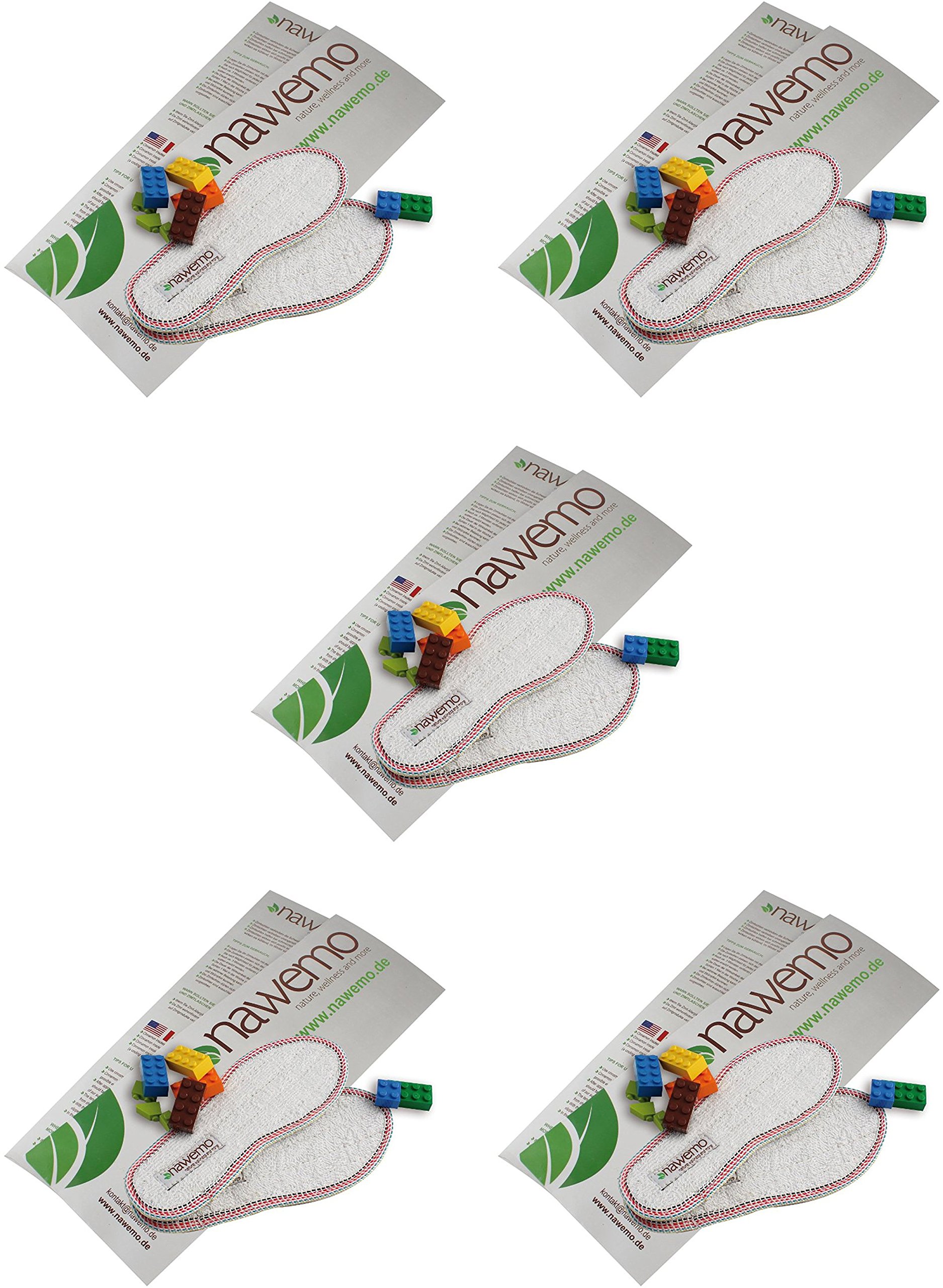 nawemo-zimtsohlen-frottee-kinder-5er-pack-einlegesohlen image 1