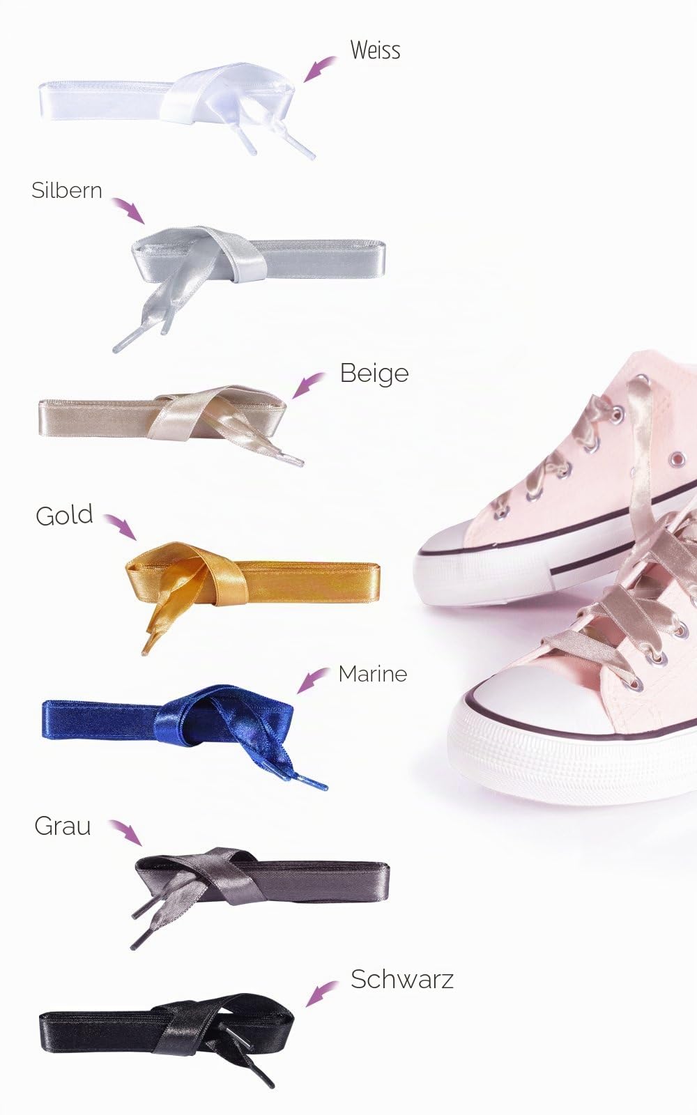 kaps-satin-schn-rsenkel-breite-flache-sneaker-schuhb-nder-1-paar image 2