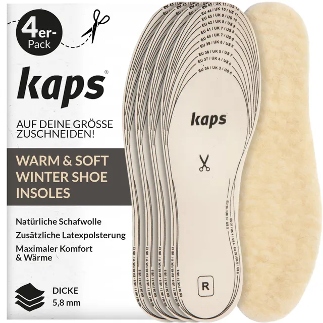 kaps-winter-einlegesohlen-aus-schafwolle-4-paar-zuschneidbar image 1