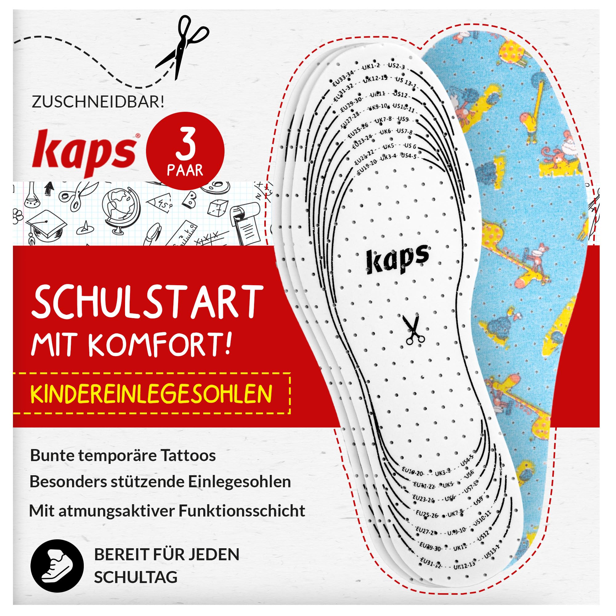 kaps-sweet-steps-kinder-einlegesohlen-3-paar-blau image 1