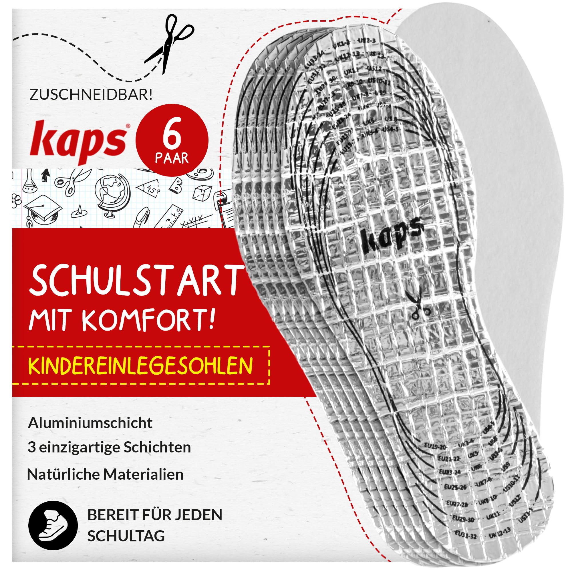 kaps-alu-super-kids-thermoeinlagen-6-paar-w-rmeisolierend-zurechtschneidbar-f-r- image 1