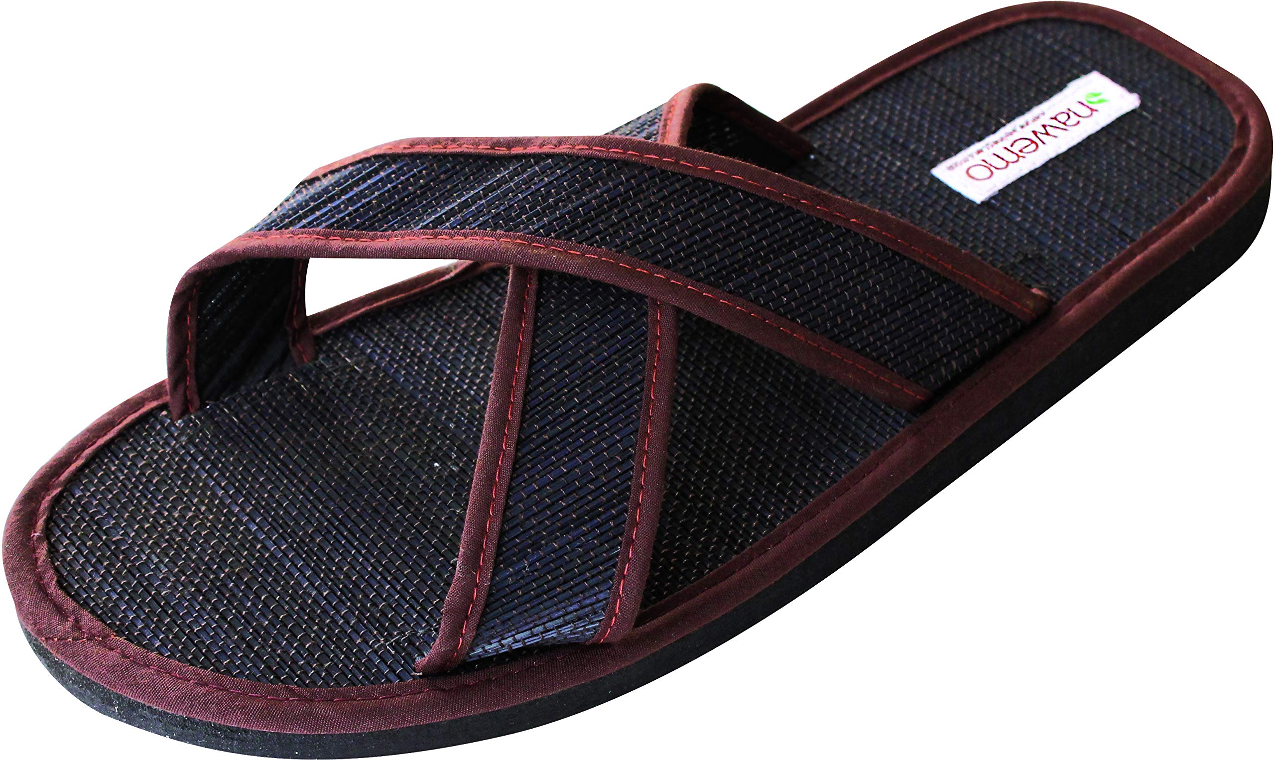 nawemo-zimtlatschen-noblesse-braun-slipper-mit-bambus-fu-bett image 1