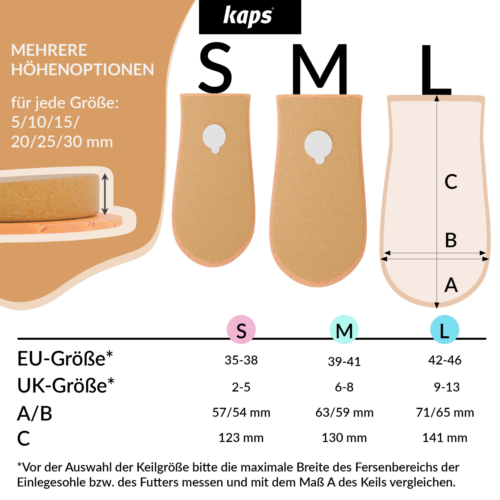 kaps-topmed-fersenkeile-leder-fersenerh-hung-5-30-mm-s-m-l image 4