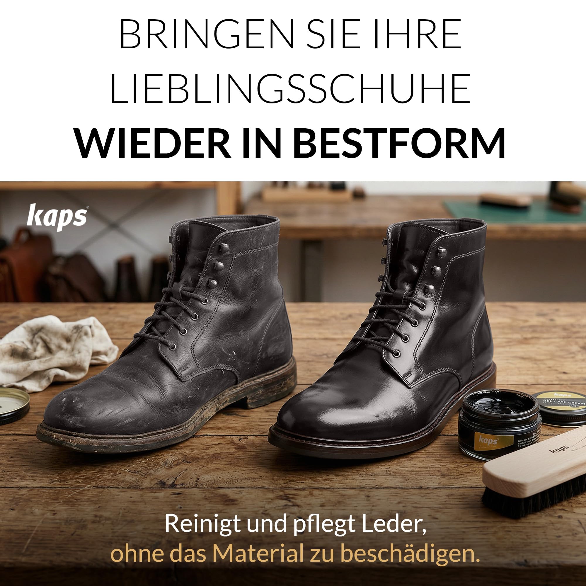kaps-schuhputzset-f-r-lederschuhe-stiefel-9-teilig-im-kiefernholz-kasten image 5