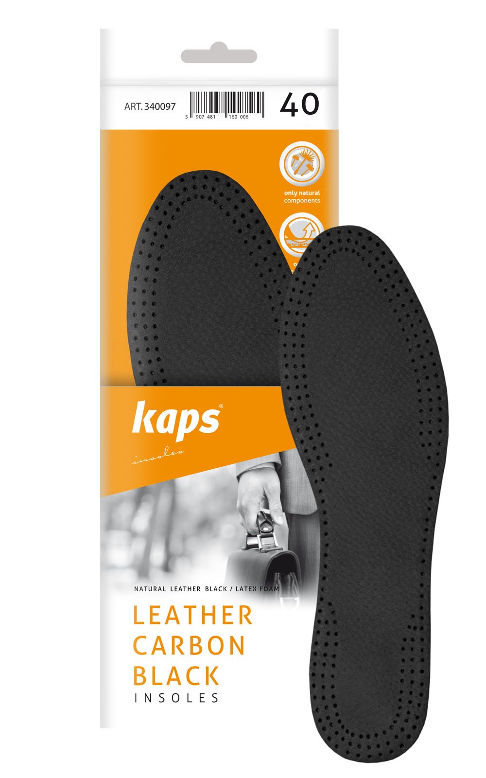 kaps-leder-einlegesohle-damen-schwarz-aktivkohle image 2