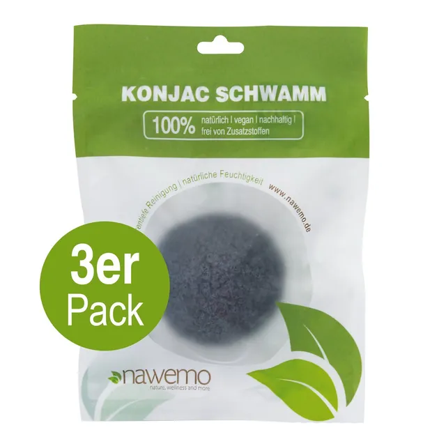 nawemo-konjac-schwamm-bambuskohle-3er-pack-f-r-unreine-haut image 1