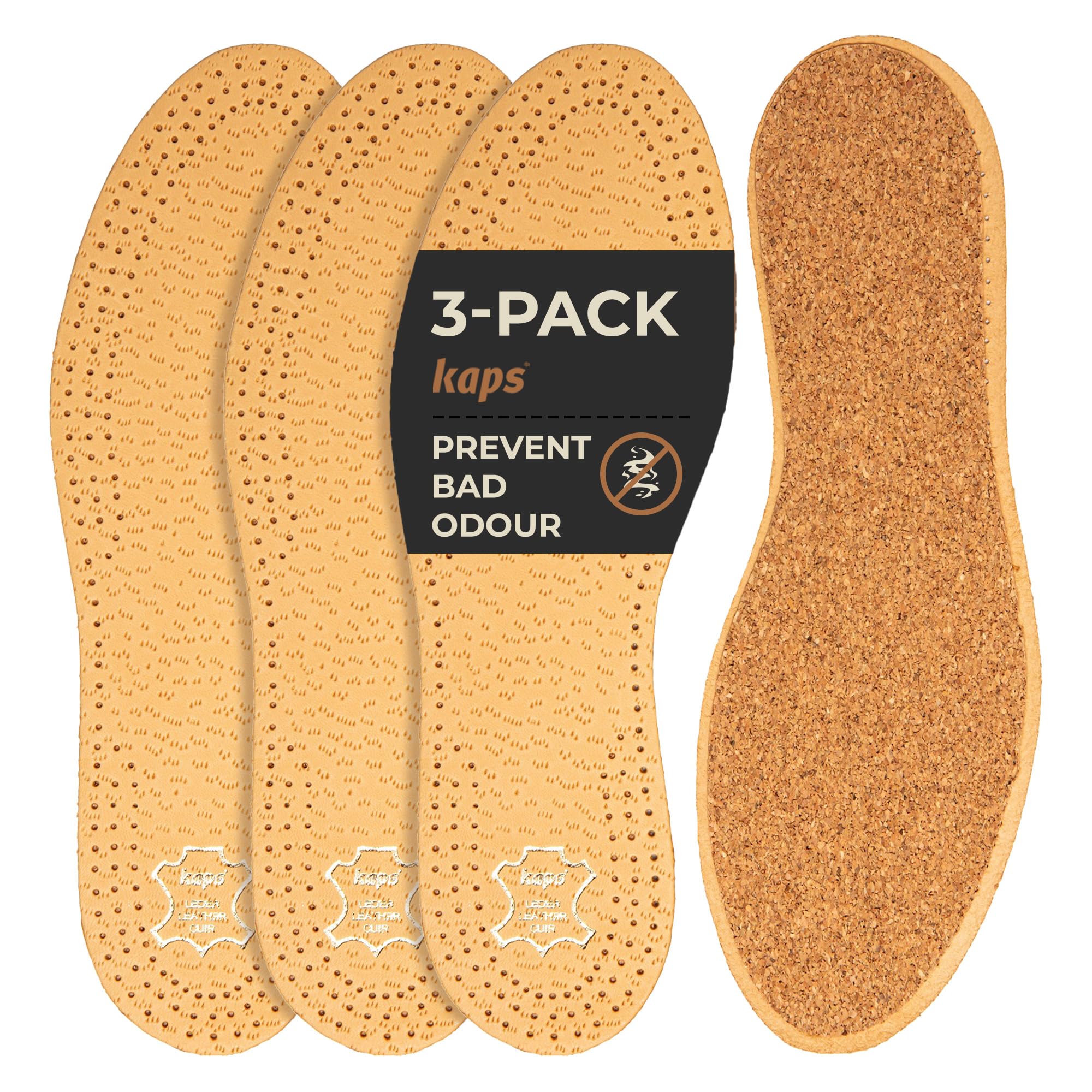 kaps-pecari-cork-premium-einlegesohlen-3-paar-schaffellleder-mit-naturkork-und-a image 1