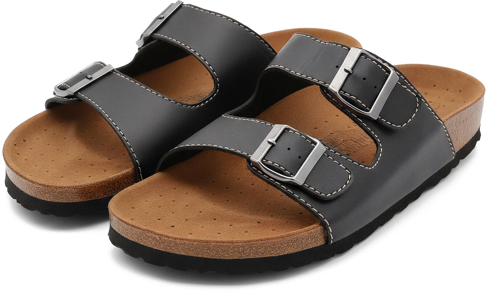 nawemo-zimtlatschen-leder-fu-bett-zimt-sandalen-schwarz image 1