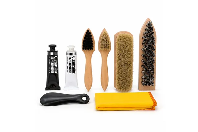 ringelspitz-schuhputzset-8-teilig-schuhpflege-set-mit-b-rsten-creme image 1