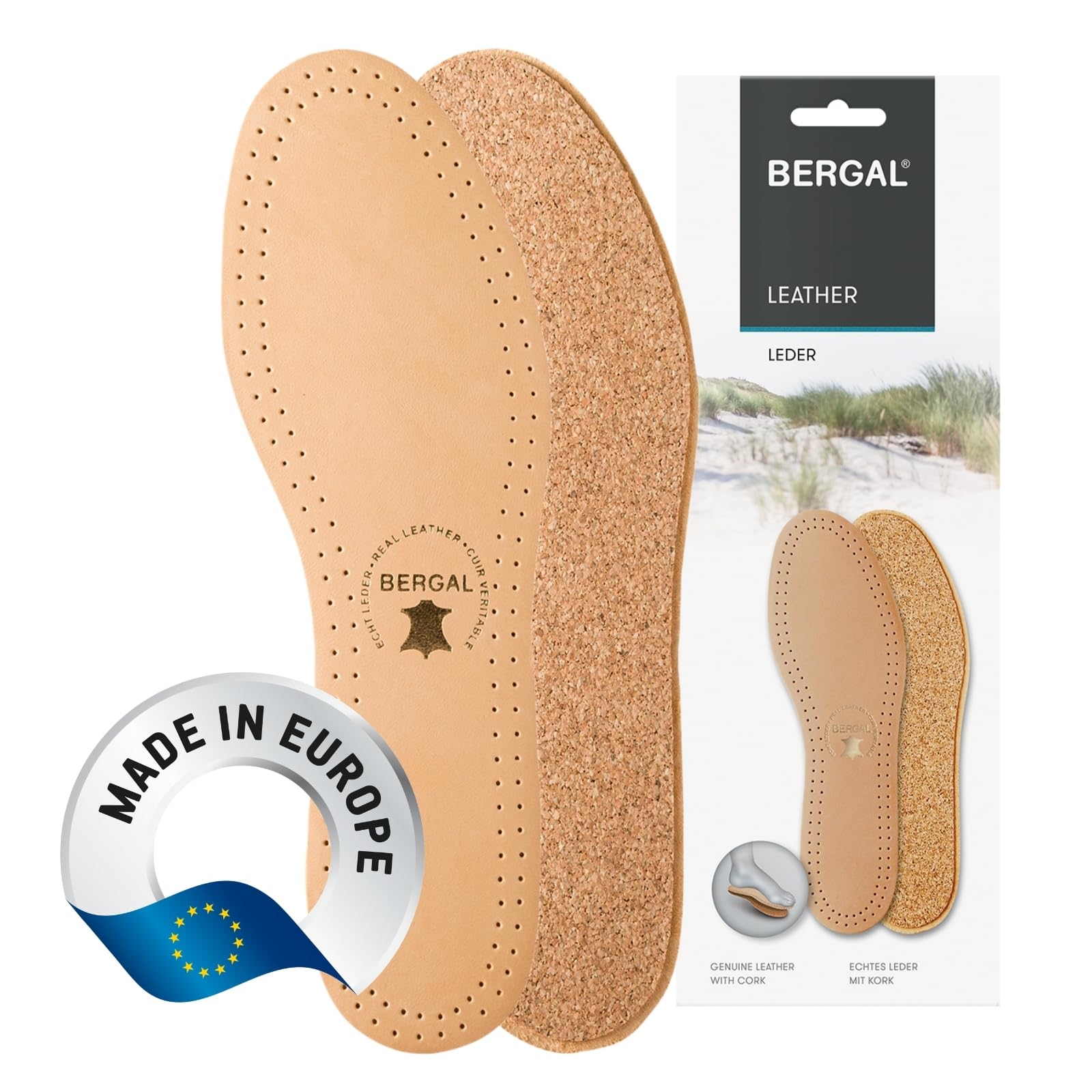 bergal-leather-einlegesohlen-naturkork-gr-45-1-paar image 1