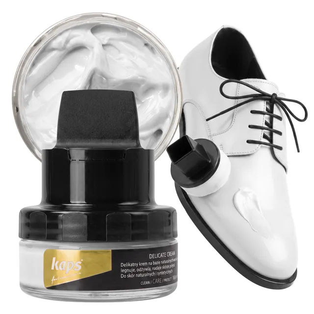 kaps-schuhcreme-mit-schwamm-50-ml-glattleder-und-kunstleder-pflege image 1