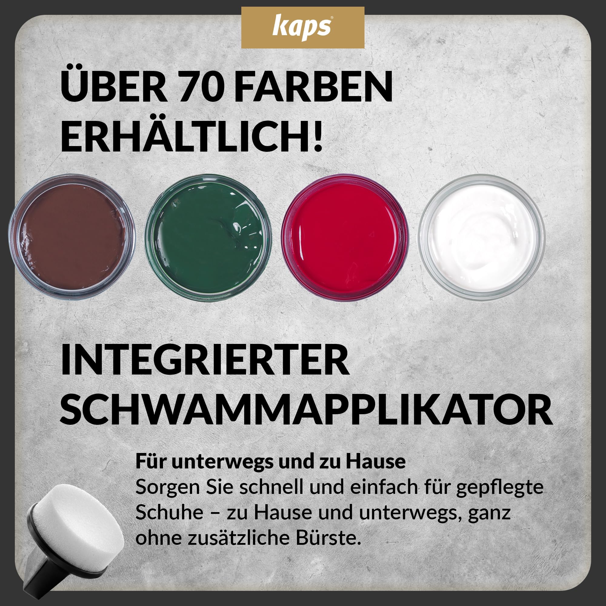 kaps-schuhcreme-mit-schwamm-50-ml-glattleder-und-kunstleder-pflege image 5