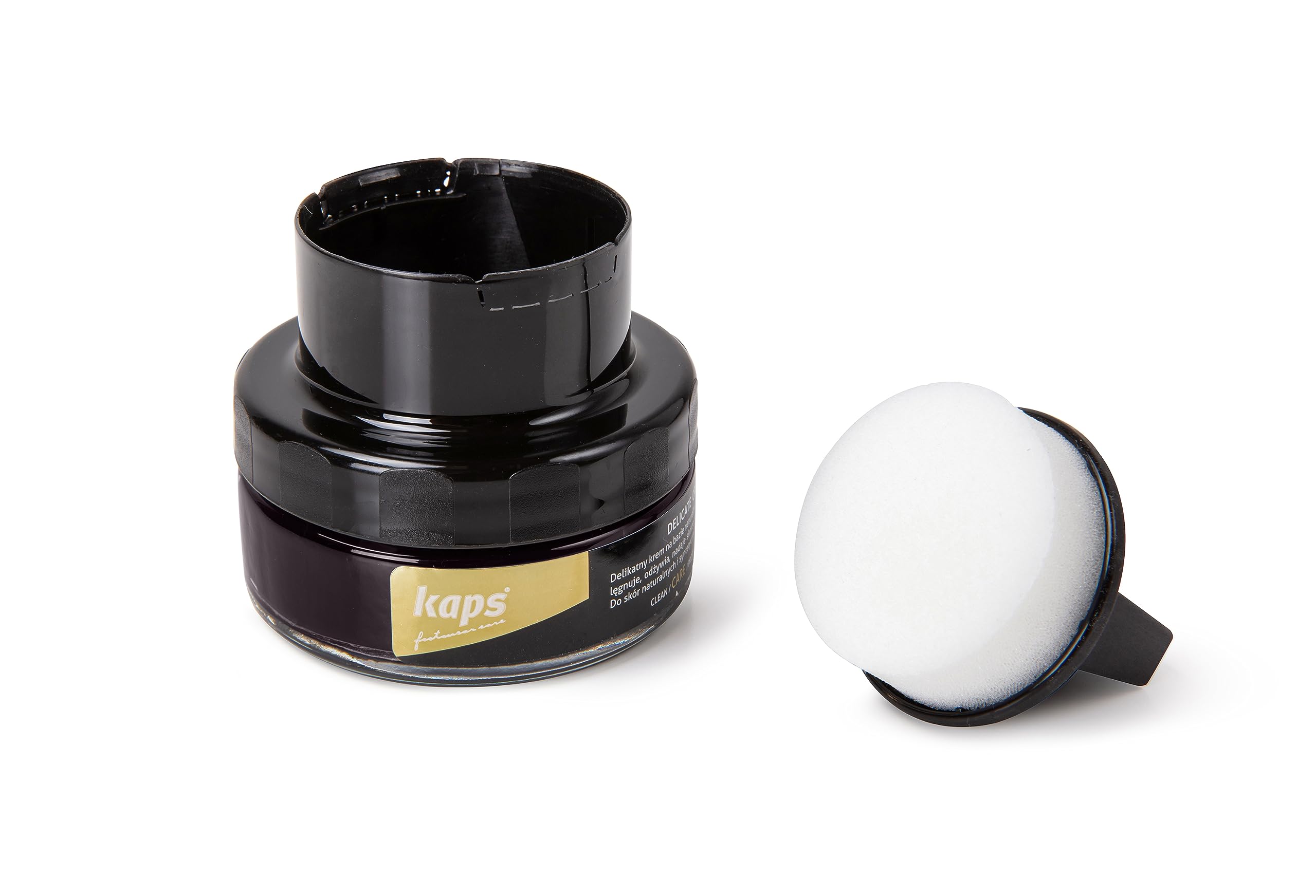 kaps-schuhcreme-mit-schwamm-50-ml-glattleder-und-kunstleder-pflege image 7