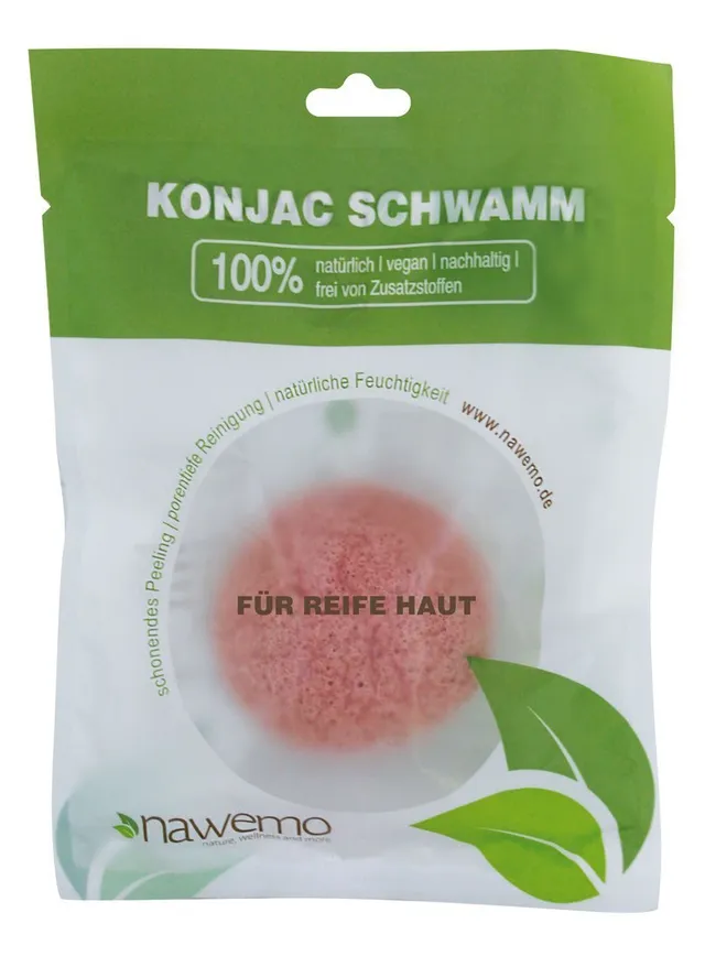 nawemo-konjac-schwamm-rosa-tonerde-f-r-reife-und-m-de-haut image 1