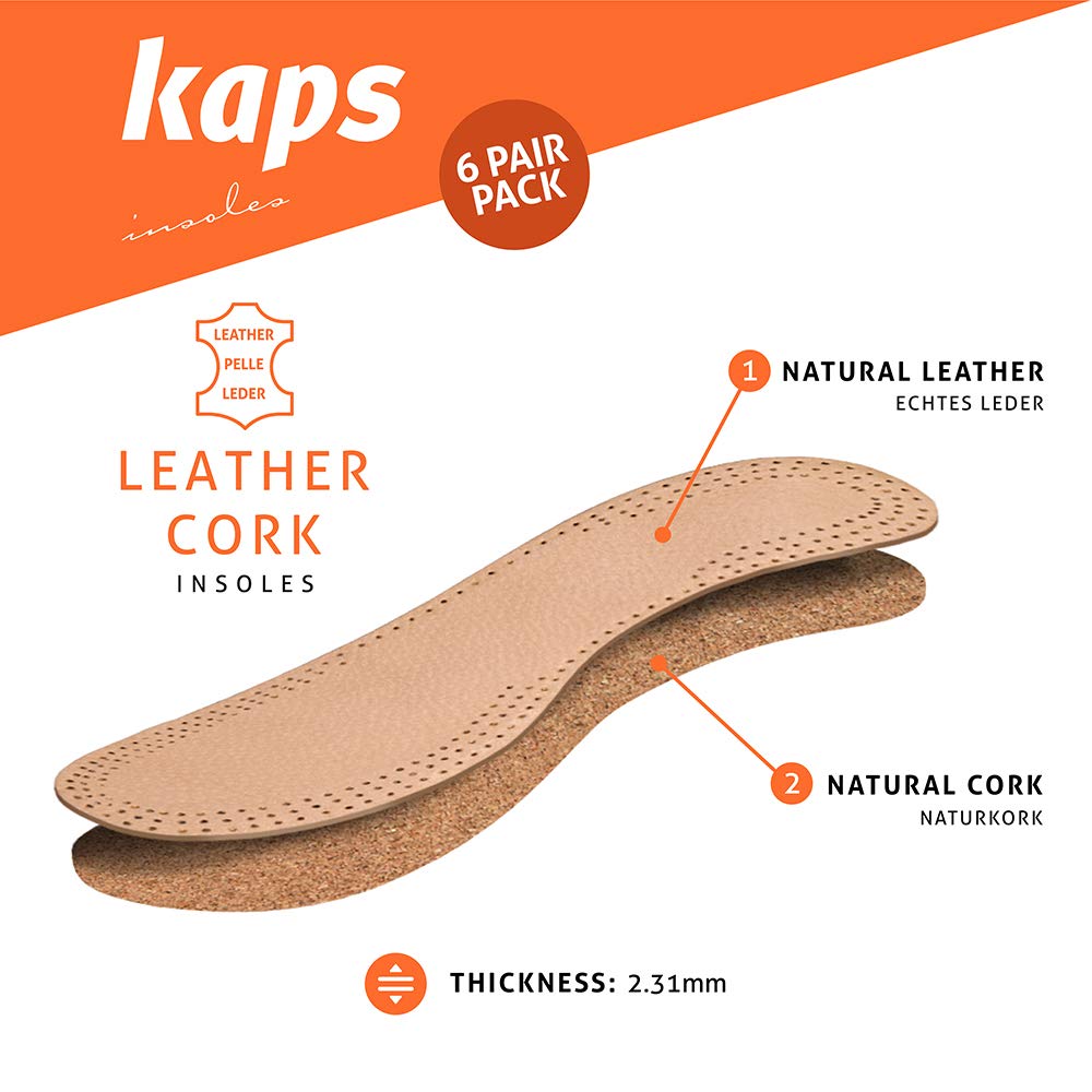 kaps-leather-cork-schuheinlagen-set-6-paar-leder-kork image 2