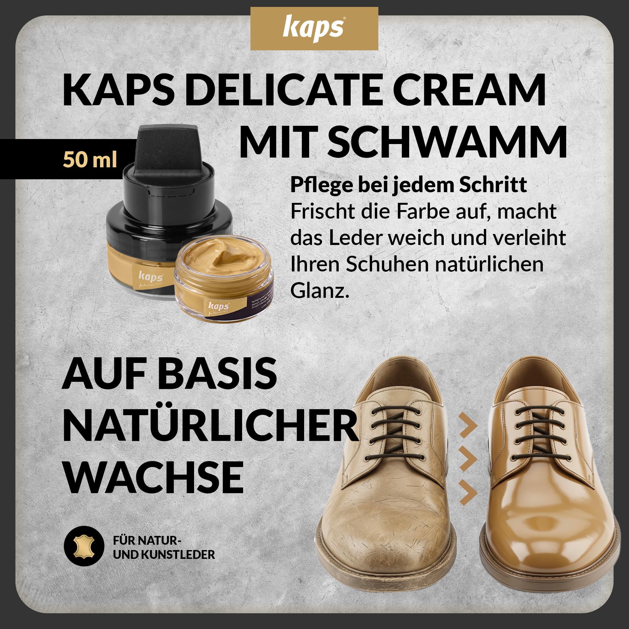 kaps-schuhcreme-mit-schwamm-50-ml-glattleder-und-kunstleder-pflege image 4