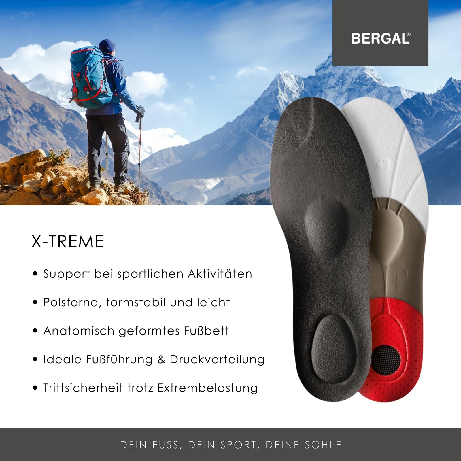 bergal-x-treme-einlegesohlen-gr-44-wandern-sport-outdoor image 2
