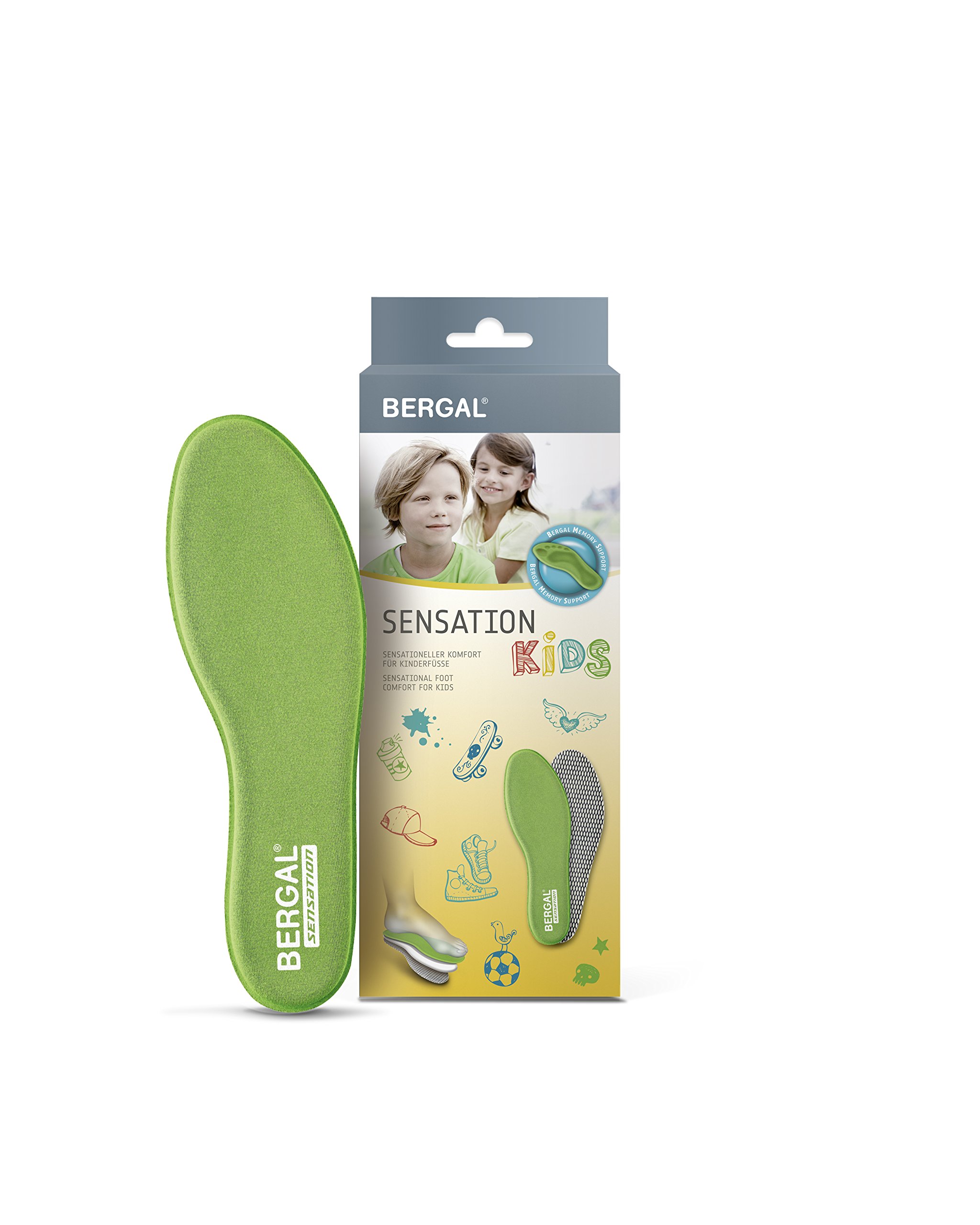 bergal-sensation-sohle-memory-schaum-28-kinder-gr-n-einlagenbeutel image 2