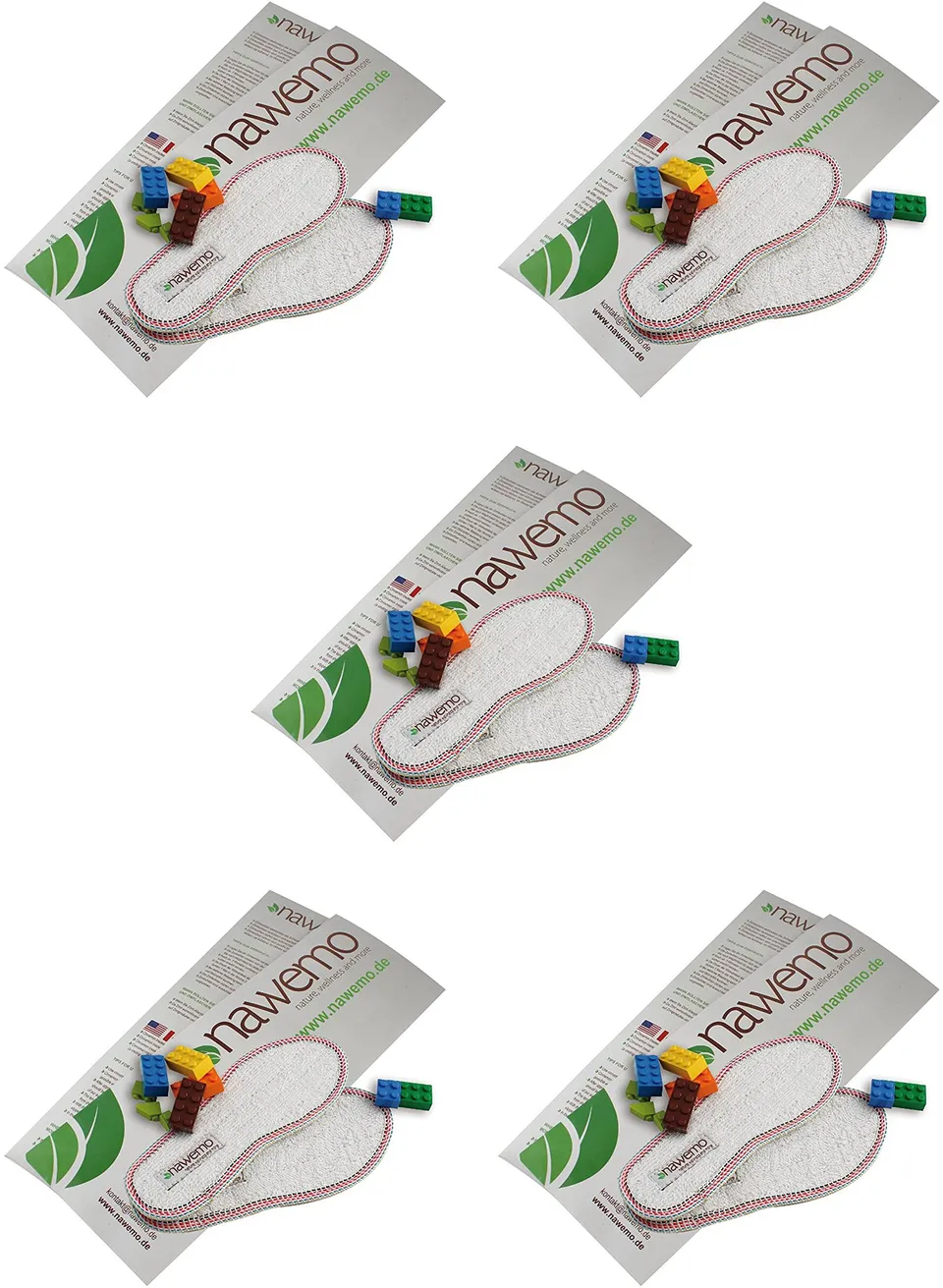 nawemo-zimtsohlen-frottee-kinder-5er-pack-einlegesohlen image 1
