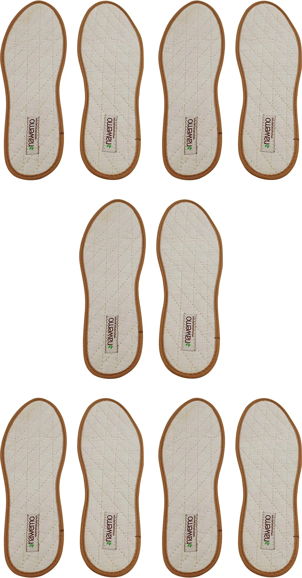 nawemo-zimtsohlen-hell-5er-pack-einlegesohlen-beige-gr-39-40 image 1