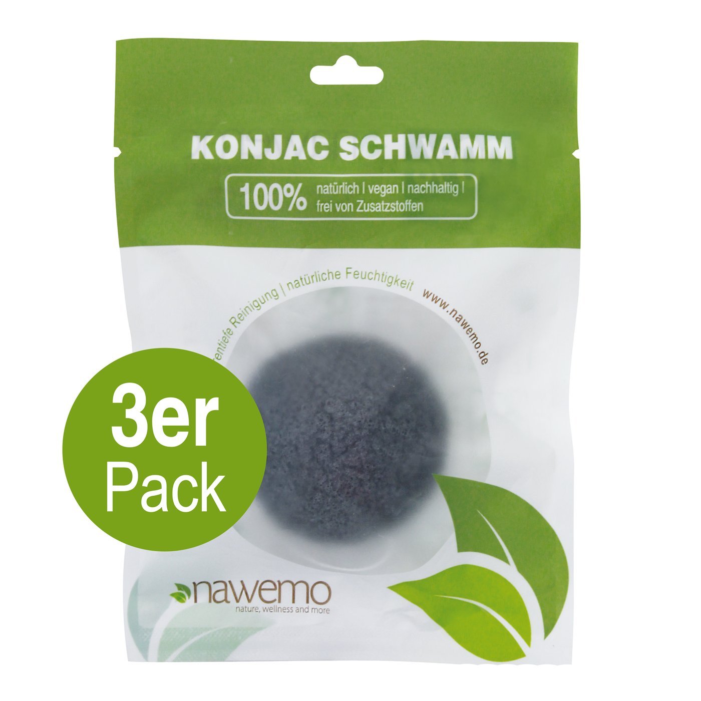 nawemo-konjac-schwamm-bambuskohle-3er-pack-f-r-unreine-haut image 1