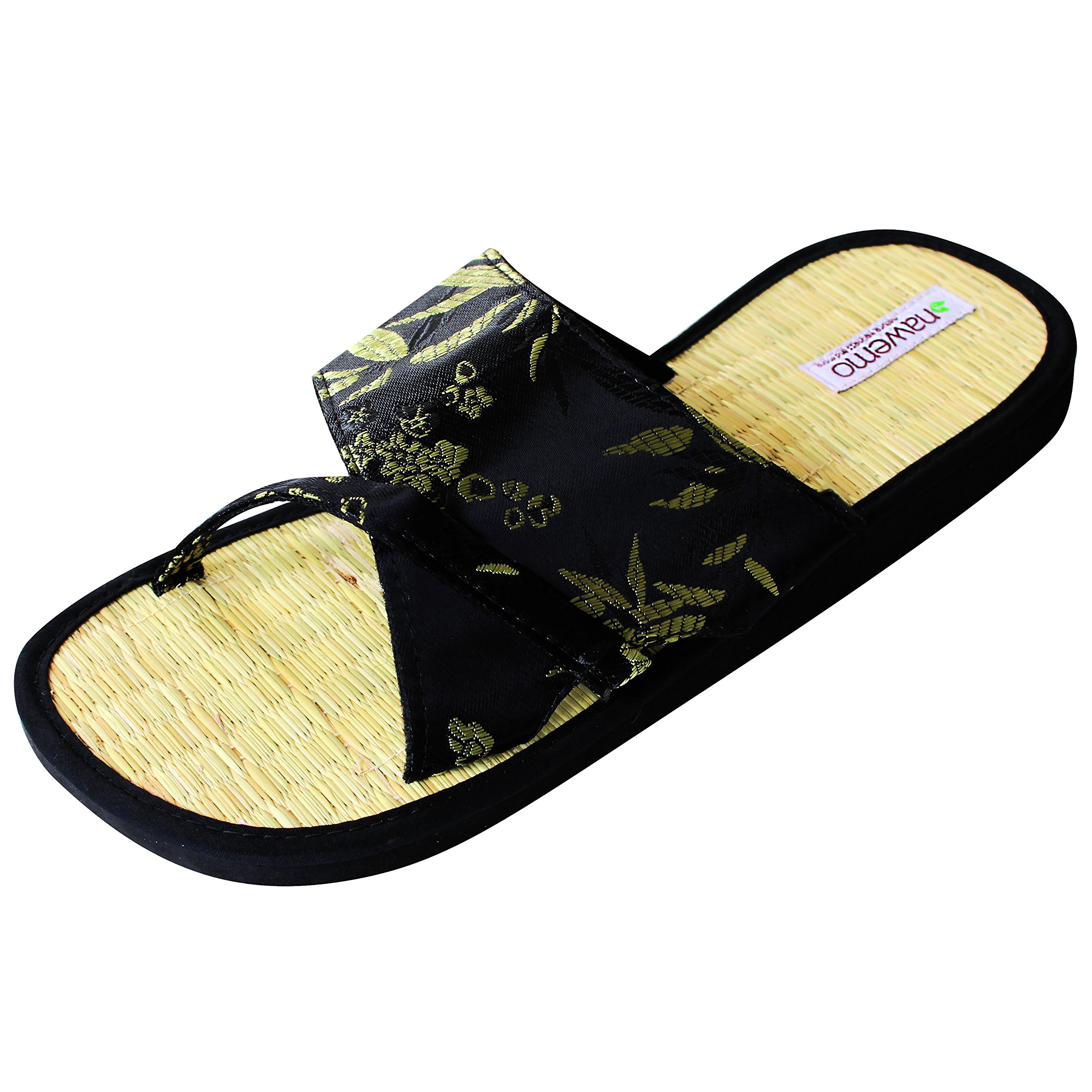 nawemo-zimtlatschen-wide-strap-schwarz-zimt-hausschuhe image 1