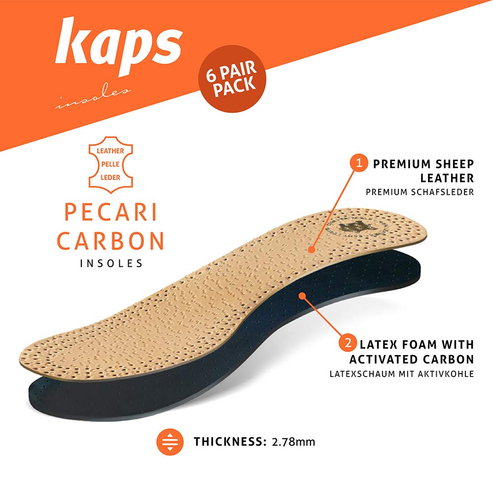 kaps-pecari-carbon-einlegesohle-damen-36-3-paar-schaffell-leder-mit-aktivkohle image 2